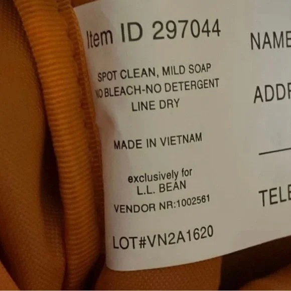 L.L. Bean Olive Canvas Backpack with Brown Leather Accents - Picture 8 of 12